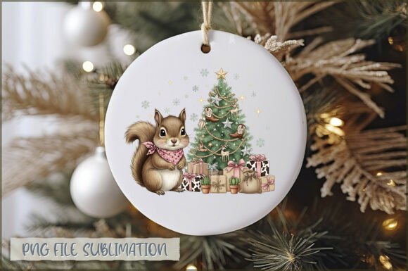 Baby Squirrel Christmas Ornament PNG: A Playful Graphic Design Asset for Content Creators