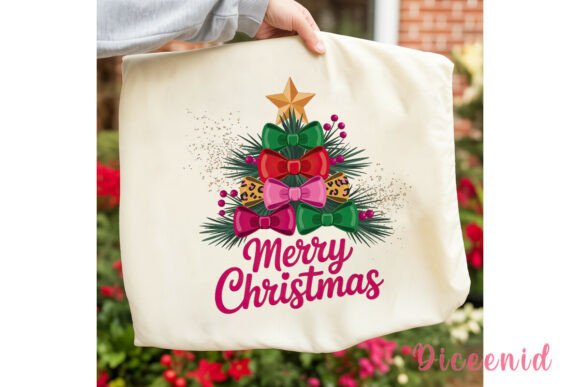 Bows Christmas Tree Sublimation Design for Illustrations