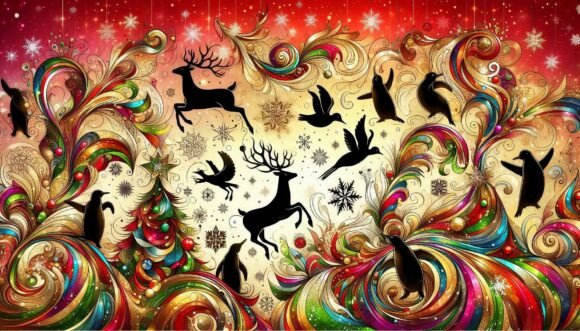 Christmas Animals in Motion: A Versatile Illustrations Asset for Content Creators
