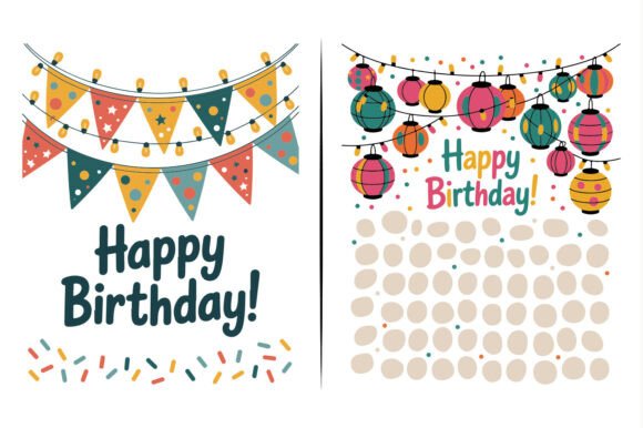 Christmas Birthday Decorations Clipart: A Festive Illustration Asset for Local Businesses