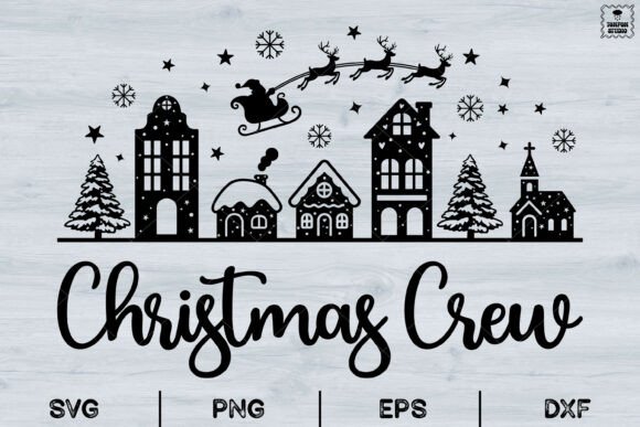 Christmas Crew Svg, Merry Bright: A Festive Illustration for Crafters