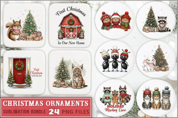 Christmas Ornaments PNG Bundle for Illustrations