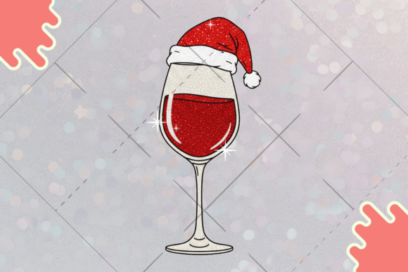 Christmas Wine Glass PNG: A Festive Illustration for Small Business Branding