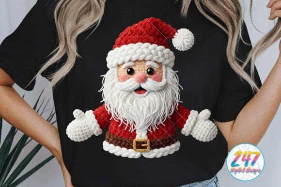 Crochet Santa Face Clipart: Festive Illustrations for Local Business Branding