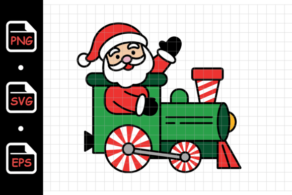 Cute Santa Driving Christmas Train Illustrations Review