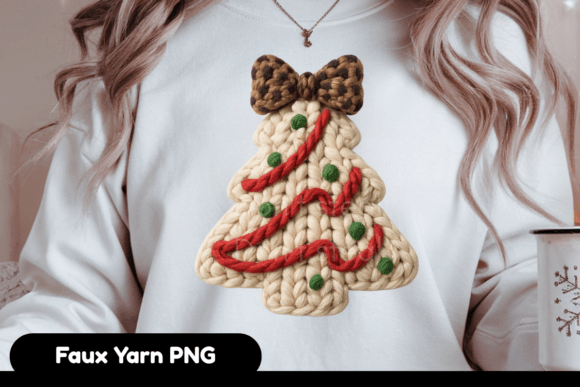 Faux Yarn Crochet Leopard Christmas Tree Illustrations for Local Business Branding