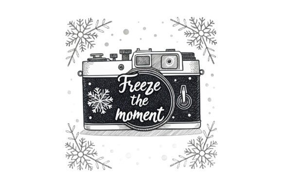 Freeze the Moment Christmas PNG: A Festive Illustration for Designers