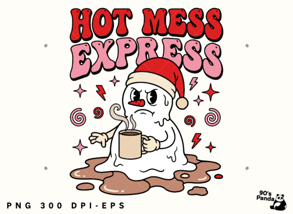 Funny Christmas Hot Mess, Png, Eps