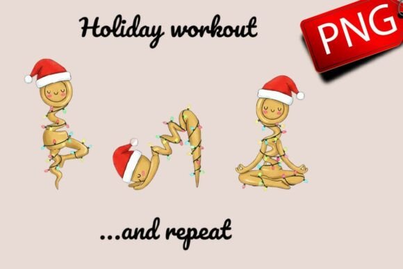 Holiday Workout Funny Wine Christmas PNG: A Festive Illustration Asset for Creative Projects