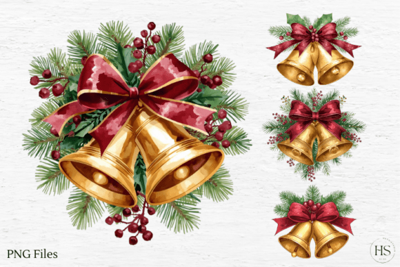 Jingle Bells Png, Watercolor Christmas Illustrations: A Festive Design Asset Review