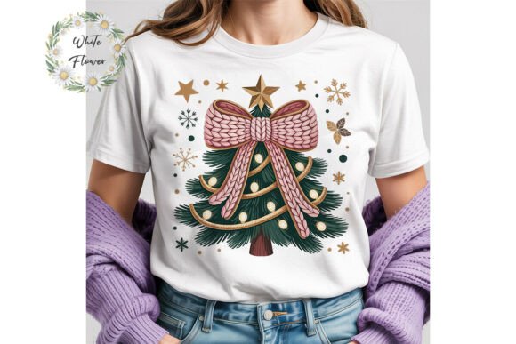 Knitted Bow Christmas Tree PNG Clipart Review
