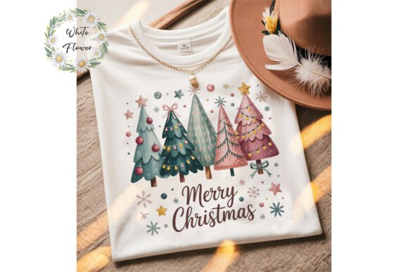 Pastel Christmas Trees PNG Clipart for Illustrations