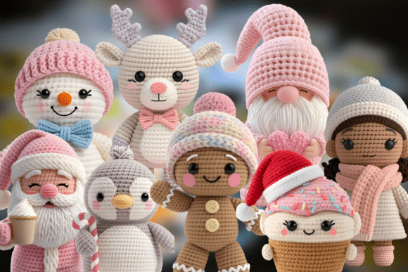 Pastel Crochet Christmas Bundle PNG: A Designer’s Review for Illustrations