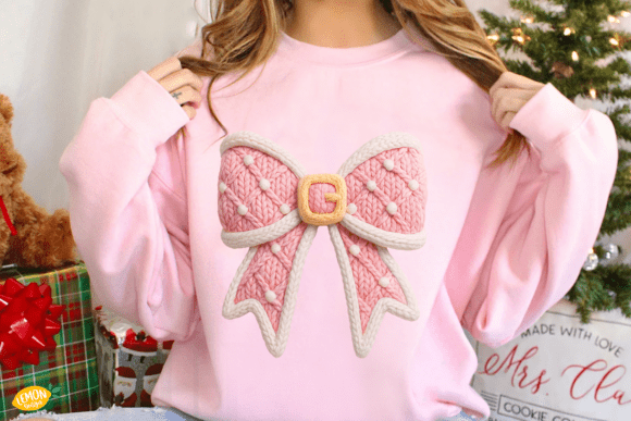 Pink Bow Christmas Crochet Faux Yarn PNG: A Designer’s Review for Seasonal Illustrations