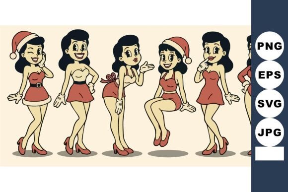 Retro Christmas Cartoon Ladies: A Designer’s Review of These Illustrations