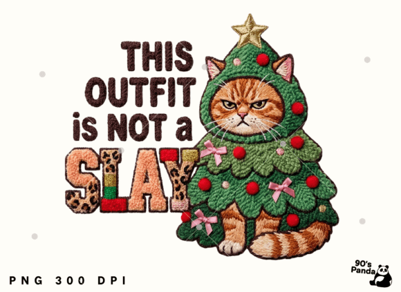 Review: Not a Slay, Christmas Crochet Tree Cat Embroidery Design