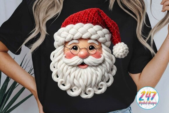 Santa Faux Yarn Knit Christmas Crochet Illustrations for Small Business Branding