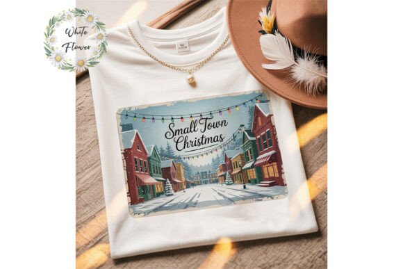 Small Town Christmas Sublimation Design for Illustrations