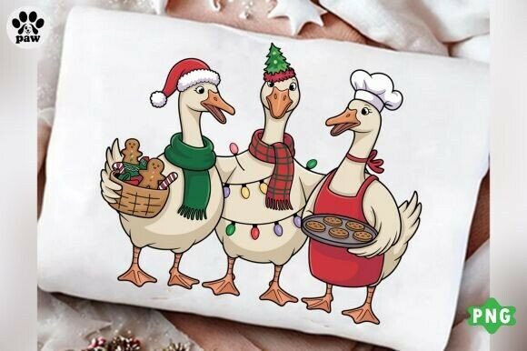 Vintage Christmas Goose Png, Christmas