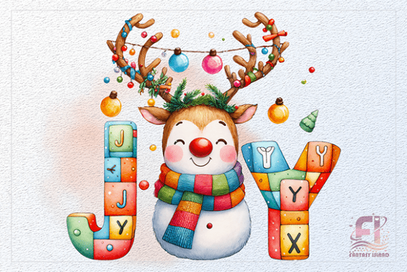 Watercolor Snowman JOY Christmas PNG Illustrations Review