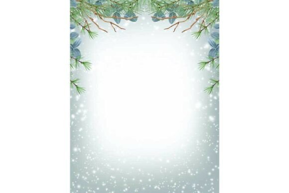 Winter Background Christmas Frame Branch Illustrations for Digital Sellers