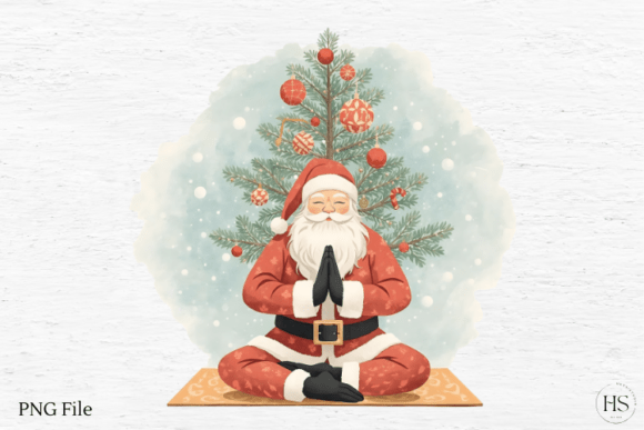 Yoga Santa Illustrations: A Festive Graphic Design Asset for Crafters